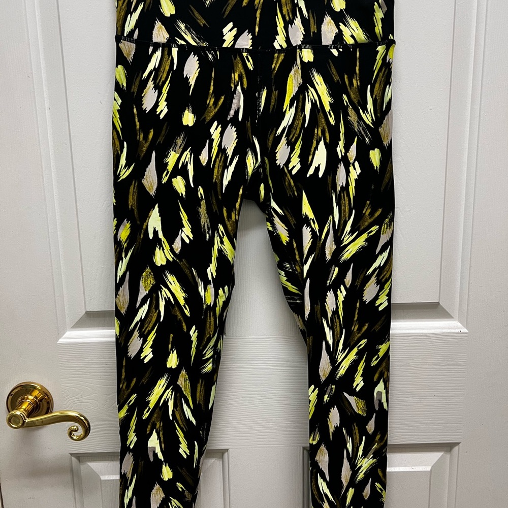 Calvin Klein Performance Wick Black and Green/Yellow Leggings